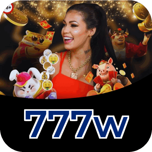 Interface do aplicativo 777w mostrando jogos disponíveis no iOS e Android